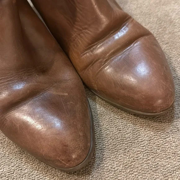 Frye Women’s Brown Leather Side Zip Ankle Boots Size 8.5 (TD) - Picture 2 of 11